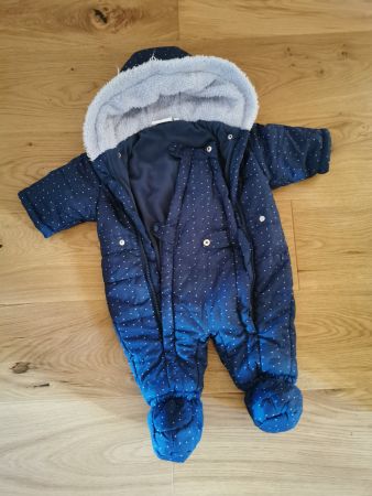 Baby Schneeanzug dunkelblau gepunktet