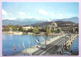 Luzern, Seebrücke mit den Alpen