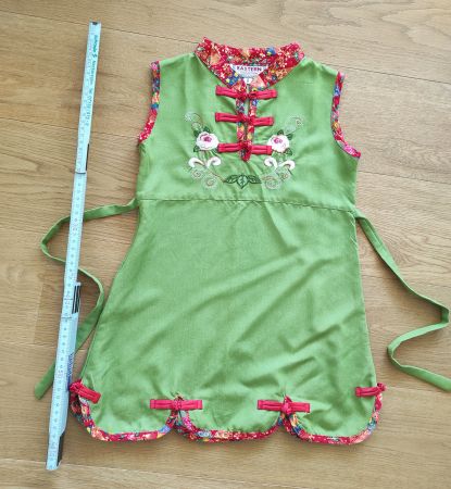 Grünes Kleid im China-Stil, 4-6J, Top Zustand!