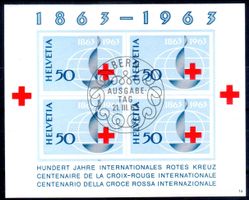 1963 100 JAHRE ROTES KREUZ BLOCK AUSGABETAG - CC62