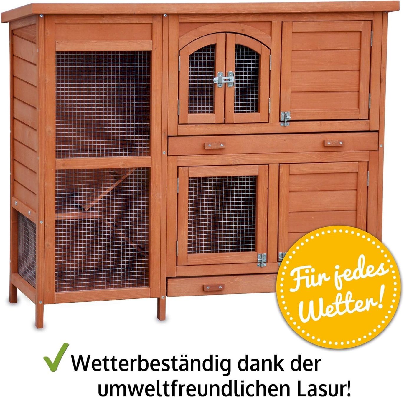 Gabbie, trasporto & Sicurezza: Hasenstall Rot-Braun 122x48x103,5 cm – Nuovo e nell'imballaggio originale da Bottighofen venduto da zaap 1