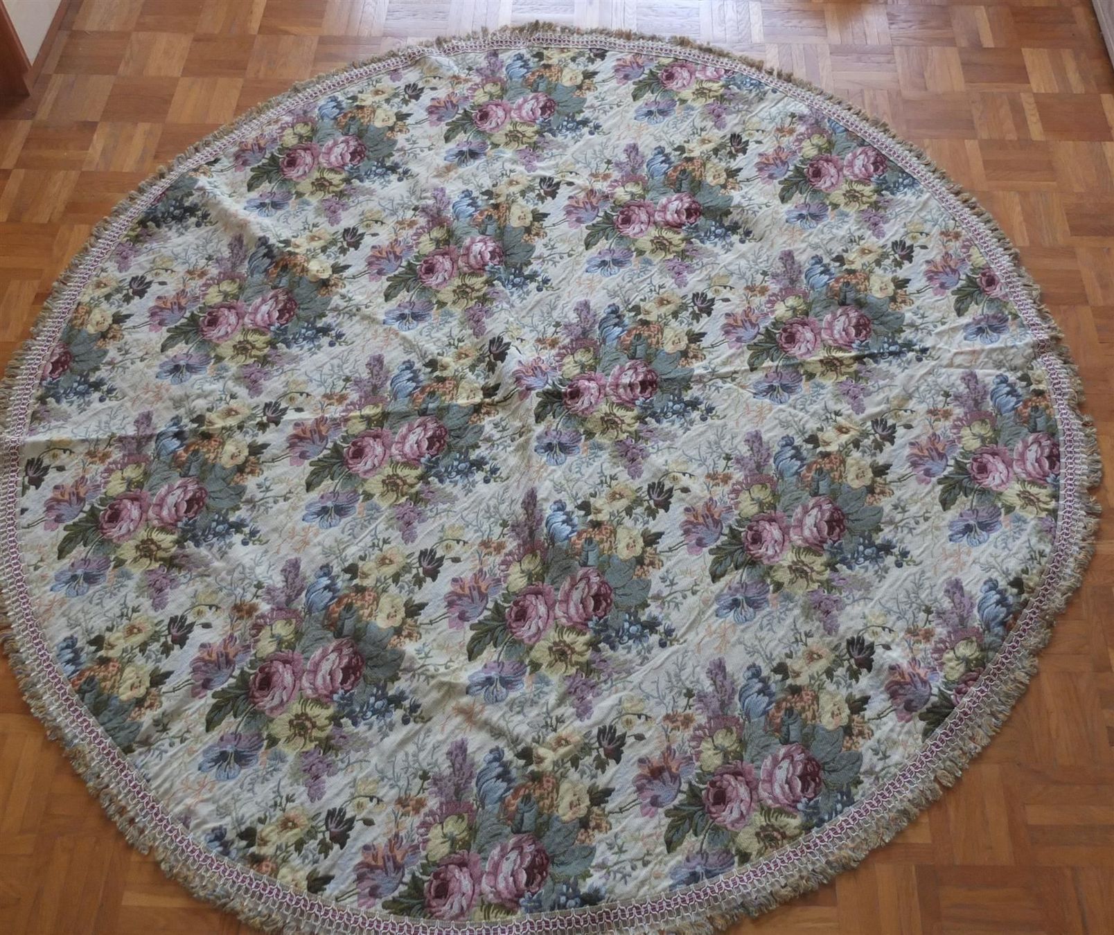 Stoffe: Vintage Goblein Tischdecke Rosen TOP – Gebraucht aus Meyrin von laservette99 1