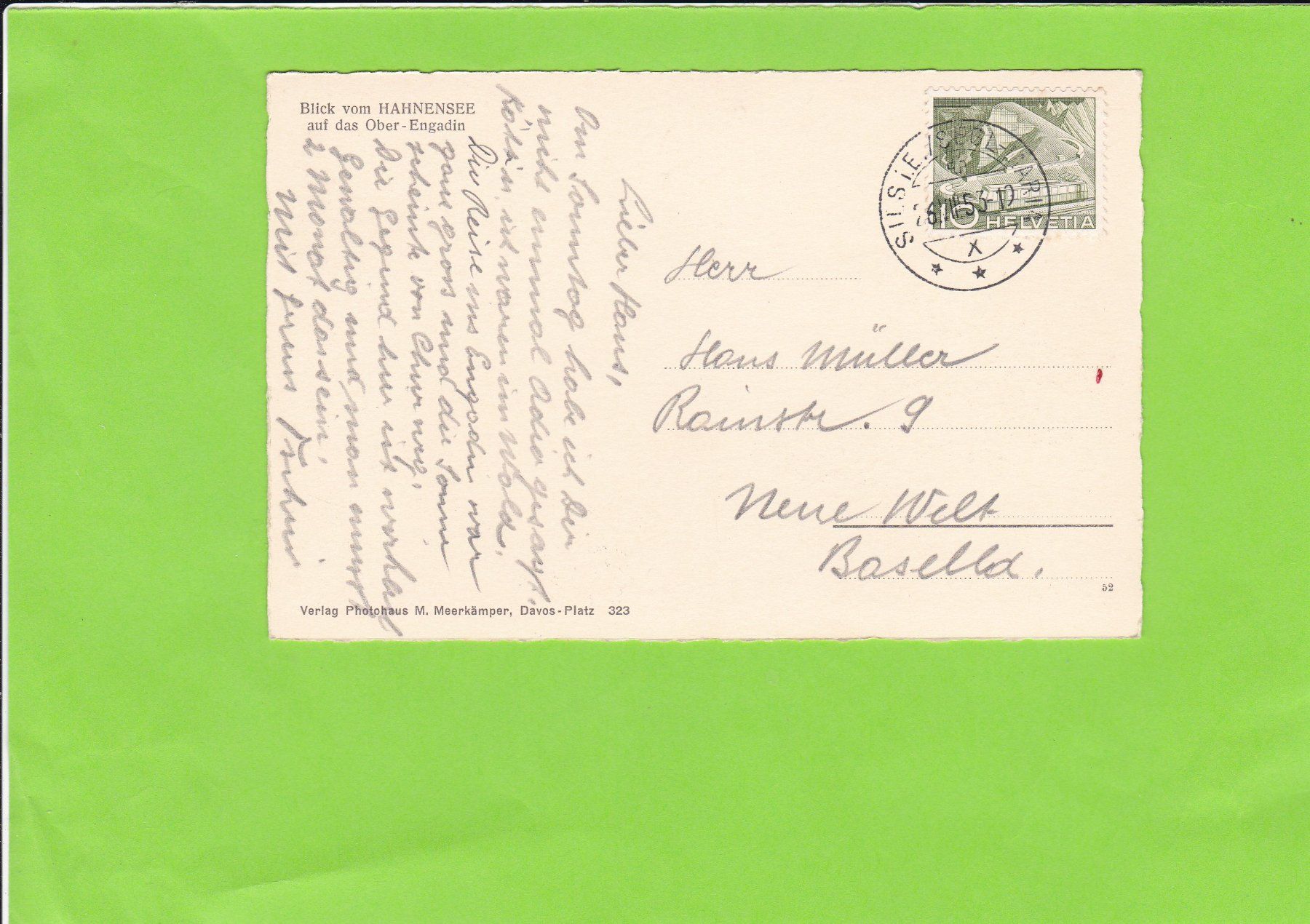 Cartoline postali: Blick vom Hahnensee auf das Ober-Engadin – Usato da St. Peterzell venduto da neckertal 1