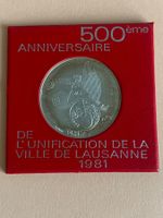 VILLE DE LAUSANNE 500ème de l'Unification - Méd. Arg. 999