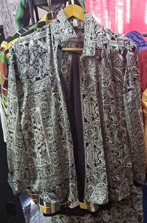 Damen Bluse Langarm Print Grösse 40
