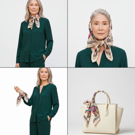 CELINE Vintage Tuch Gold Ornament 51x51