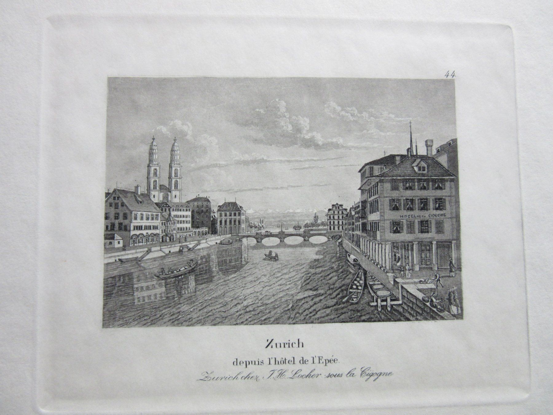 Incisioni: ZÜRICH BLATTGRÖSSE CA.25X18CM – Usato da Gersau venduto da grafik-kunst