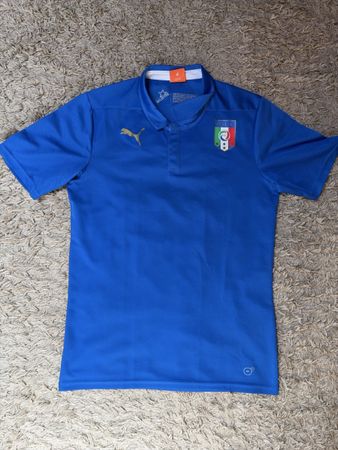 Puma Italia Polo Shirt FIGC Azzurri Gr. M, Top Zustand!
