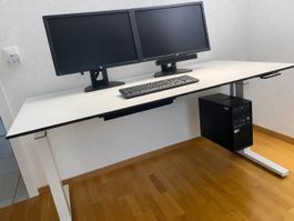 Bureau électrique BIGLA BST2 réglable en haut.de 70 à 120 cm