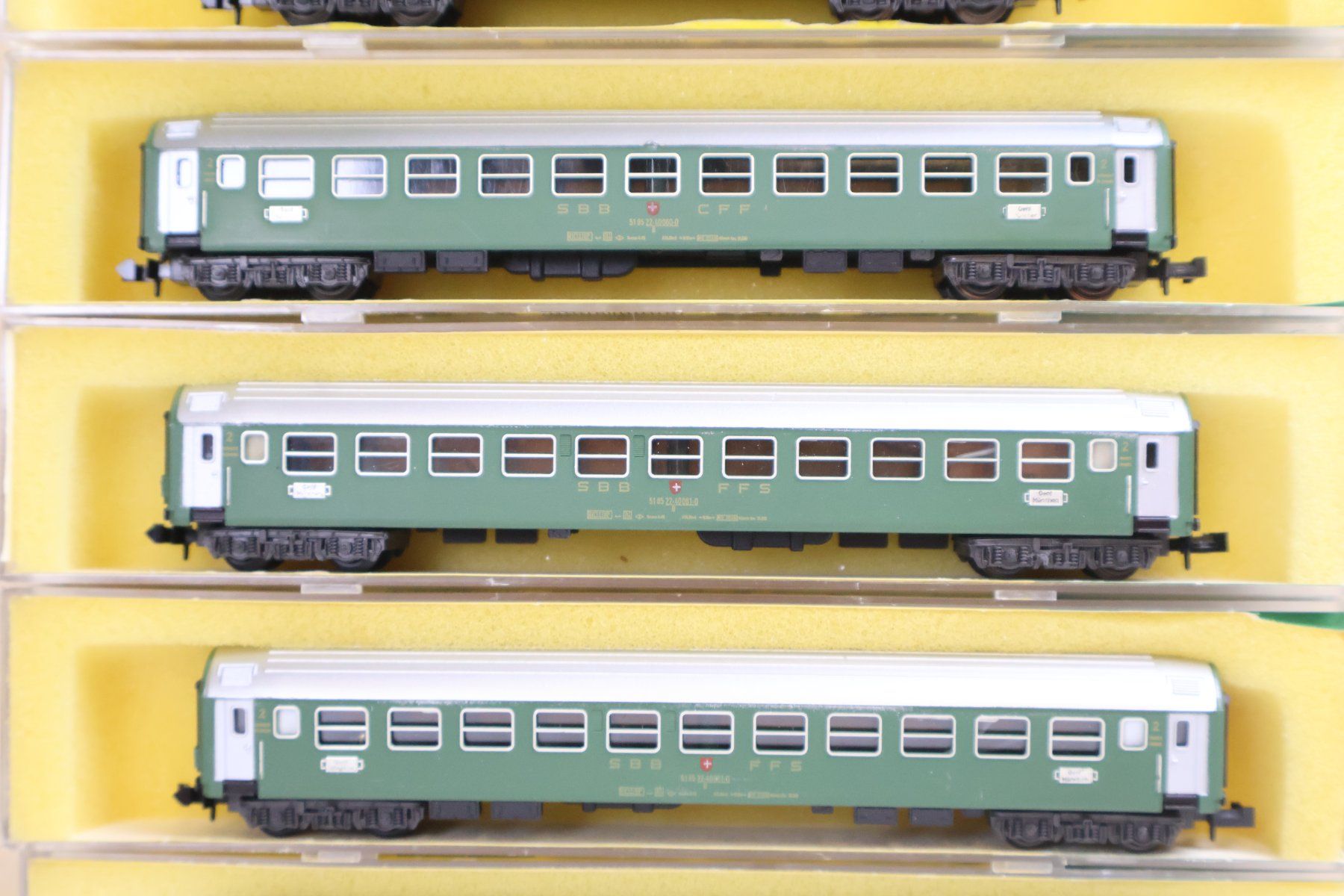 Trix Modellini di ferrovie: Minitrix 5 x SBB Reisezuwagen Set - Spur N – Usato da Winterthur venduto da Monstera 3