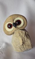 Eule Figur Naturstein Fossile Handgemacht einzigartig