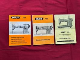 3x Original PFAFF 138 Gebrauchsanleitung im Set • Seltene