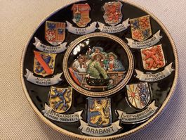 Rare Assiette émaillée murale 9 Provinces Belges