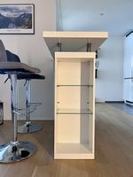 Moderner Bartisch Hochglanz weiss inkl. 4 Barhocker