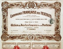 Compagnie Française des Textiles SA, Paris - 1909
