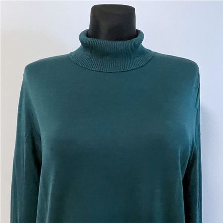 Pullover 100% Seide zimmerli Gr. L/XL Rollkragen grün 1990s