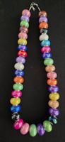 Collier Fantaisie perles multicolores 44cm état Neuf ☆☆☆