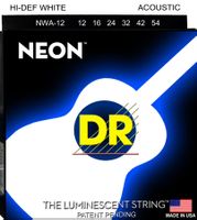 DR Acoustic Guitar Strings:NEON White @ 12-54