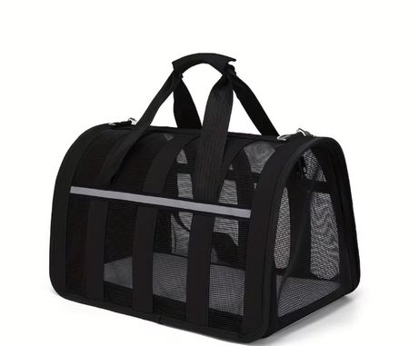 2x Pet Airplane Carrier Bag Black Size L 48cm x 27cm x 27cm