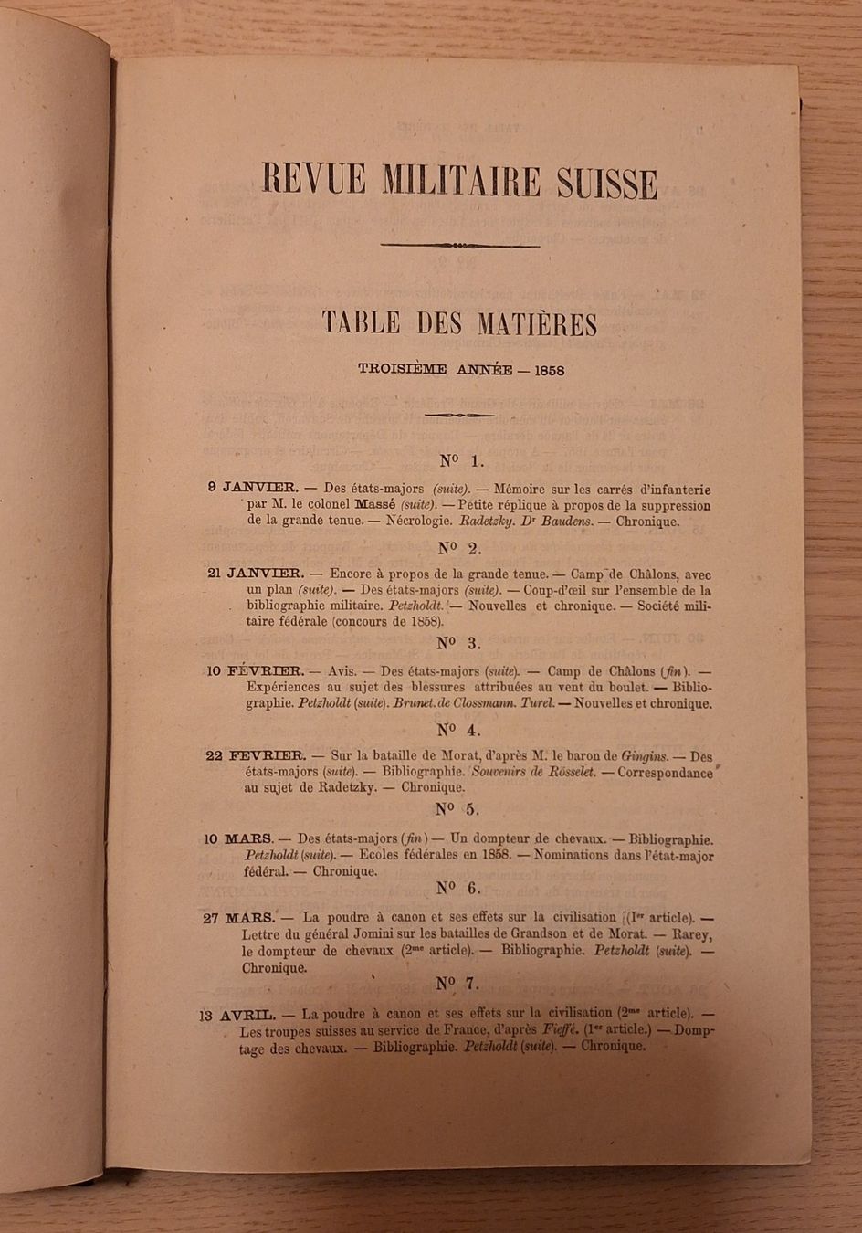 Libri: Revue militaire Suisse 1858 – Usato da Jongny venduto da Cyborg1971 1