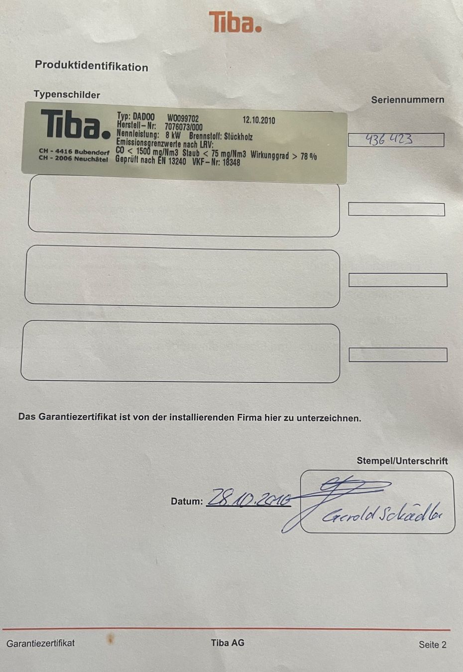 Stufe caminetto: Kaminofen KK 93 "Dadoo" – Usato da Ftan venduto da Titelseite 2