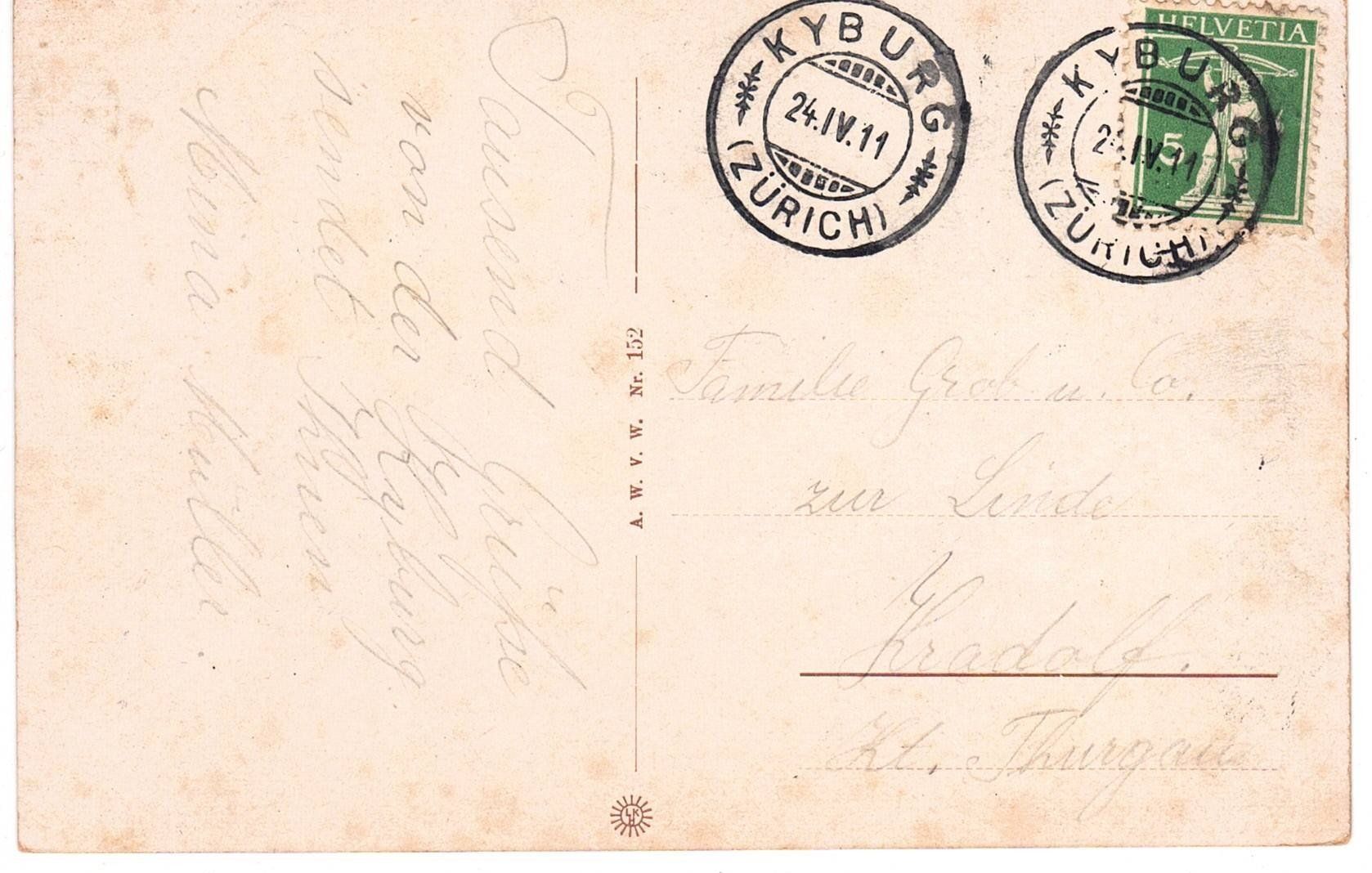 Cartoline postali: 1911 die Kyburg – Usato da Kreuzlingen venduto da Koi4 1