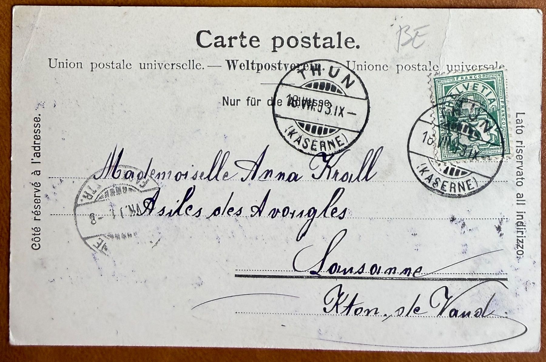 Cartoline postali: Steffisberg -  Rue principale 1903 – Usato da Lutry venduto da Ediego 2