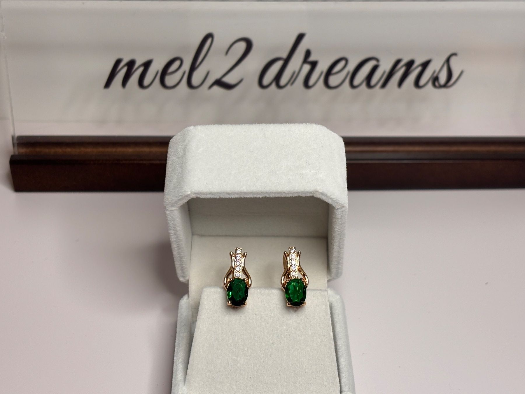 Boucles d'oreille: Boucles d'oreilles vintage émeraude – Neuf (Voir description) à Lausanne par mel2dreams 1