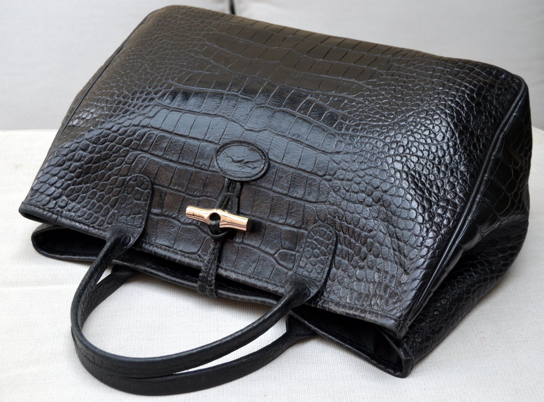 Longchamp Borse da donna: Longchamp Croco-Embossed Roseau Tasche / sac – Usato da Collonges venduto da Auganien 2