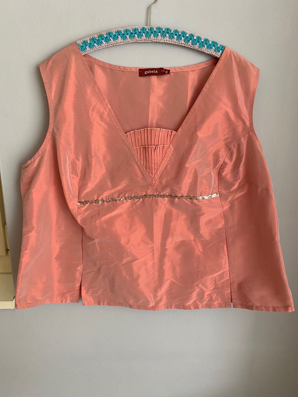 Camicette: Lachsfarbene Bluse mit Jäckli Gr. 48 – Usato da Luzern venduto da Turmliebe 1