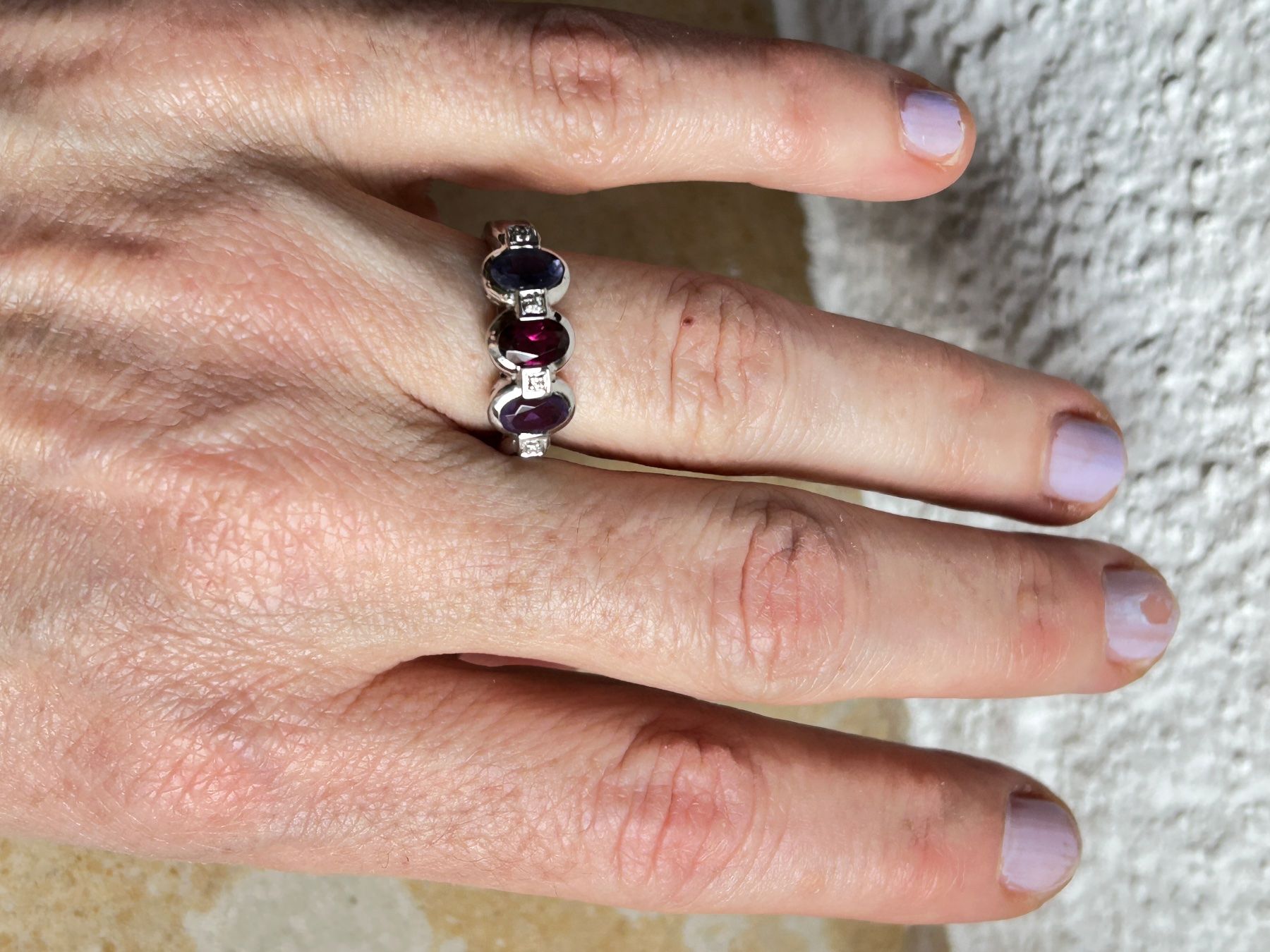 Ringe: Silber Ring 3 times violet – Gebraucht aus Dittingen von Bellevista 2