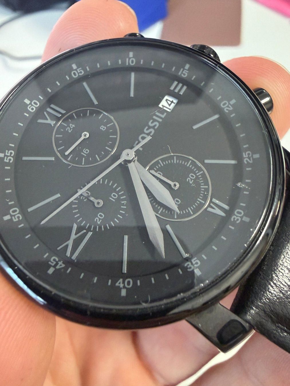 Fossil Orologi: Fossil Uhr Chronograph schwarzes Zifferblatt – Usato da Thalwil venduto da red_cavalier 2