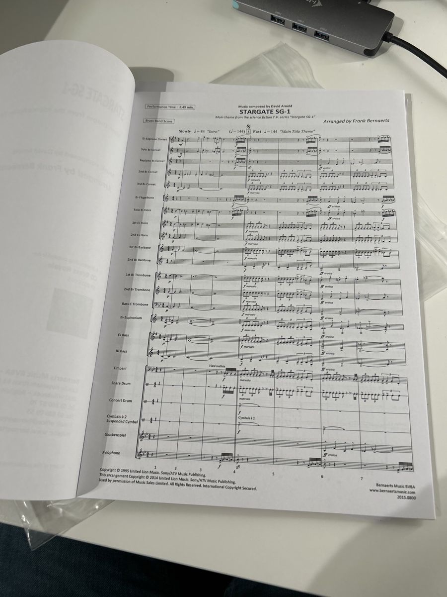 Libri: Brass Band Noten: Stargate SG-1 – Nuovo (secondo la descrizione) da Galgenen venduto da Red27 1