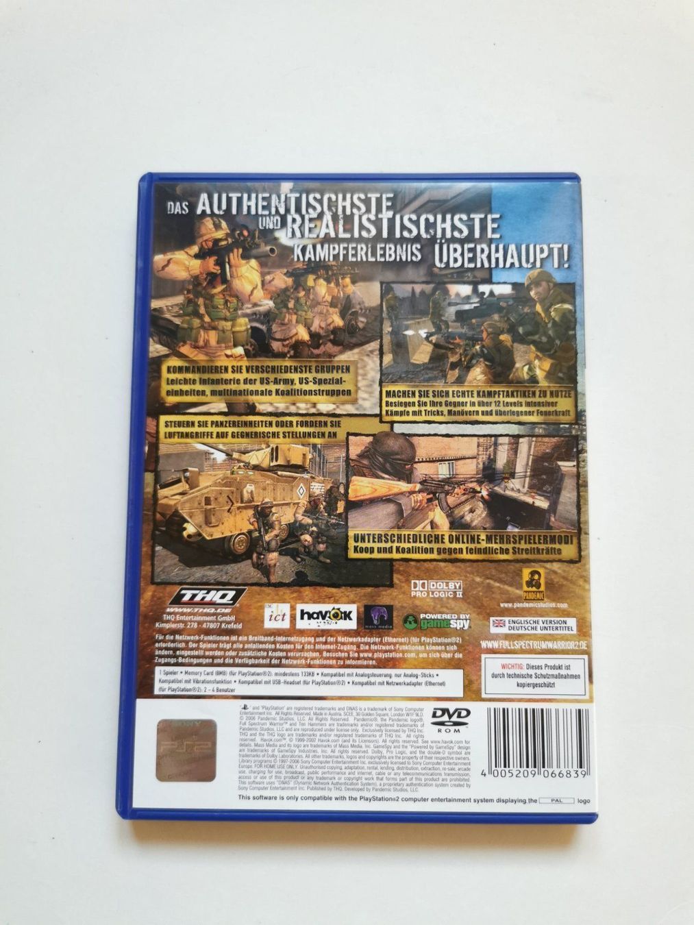 Sony Giochi: Ps 2 - Full Spectrum Warrior Ten Hammers – Usato da Lenzburg venduto da eyworld 2