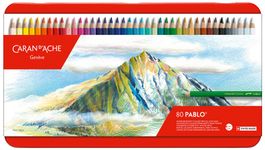 666.380 PABLO * Caran d'Ache * 80 Farbstifte im Metall-Etui