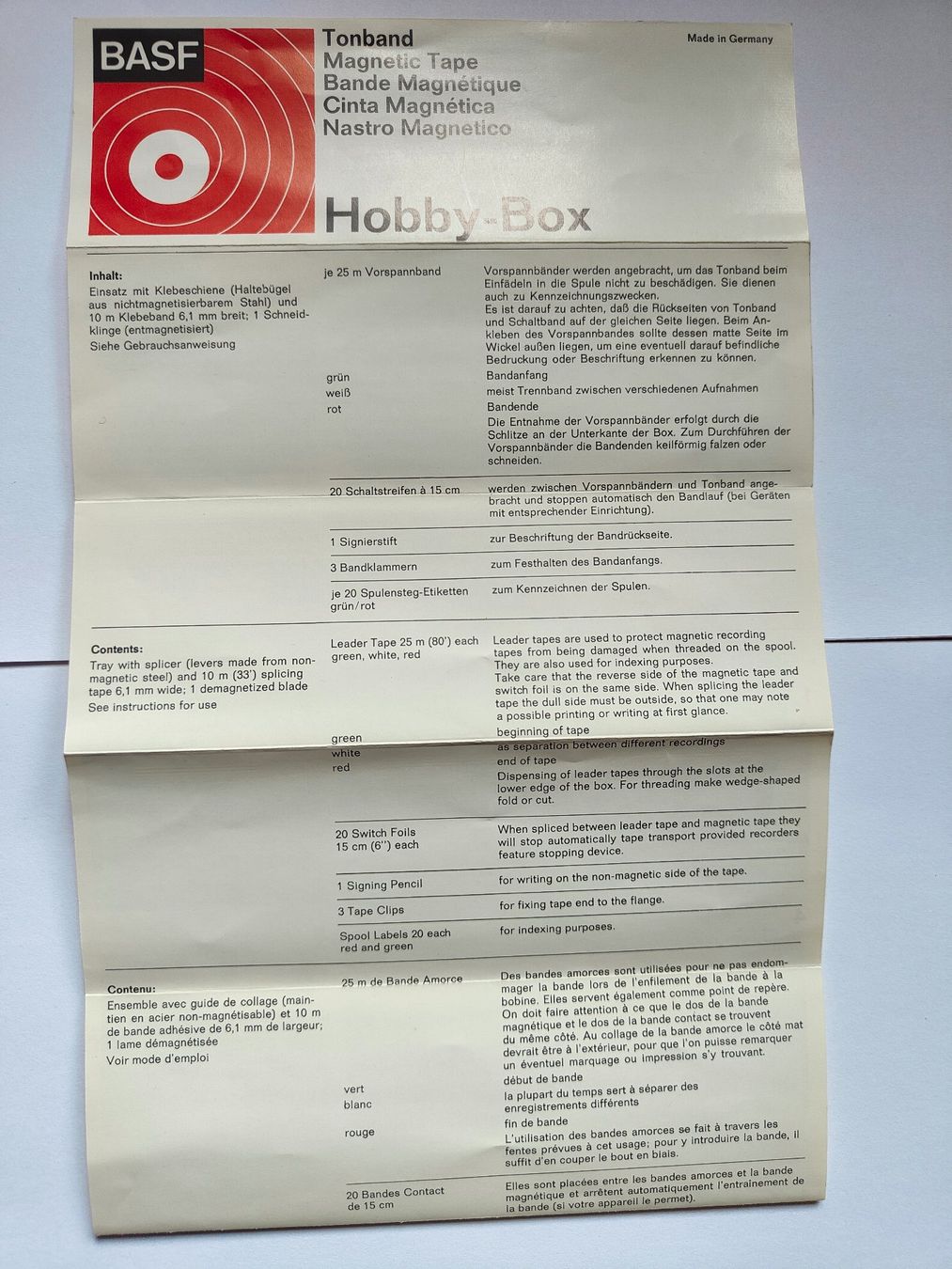 Basf Apparecchi a nastro: BASF Hobby-Box pour bande magnétique – Usato da Gland venduto da Pi-Oh 5