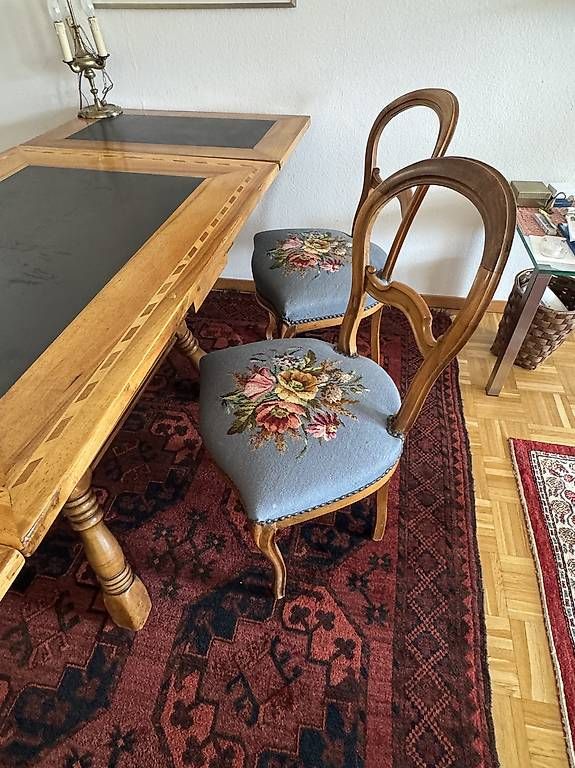 Tischset: Eleganter Schiefertisch mit vier passenden Stühlen – Gebraucht aus Oberengstringen von Pitoer 3