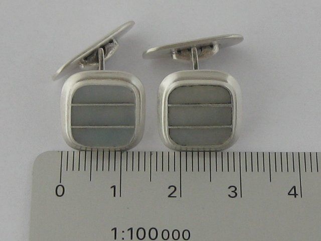 Gemelli: Vintage Manschettenknöpfe Silber 835 Perlmutt – Usato da Ermatingen venduto da Decovin 6