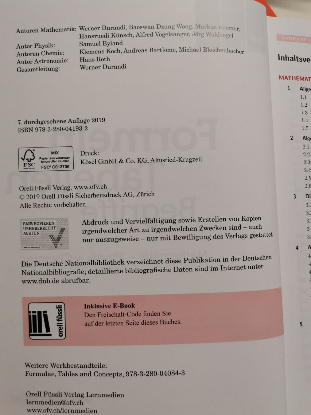 Libri: Formeln Tabellen Begriffe – Usato da Galgenen venduto da amoxan1 1