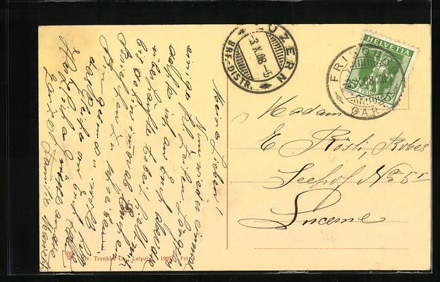Cartoline postali: AK Fribourg, Vallée du Gatteron, 1908 – Usato da Berlin venduto da bartko-reher 1
