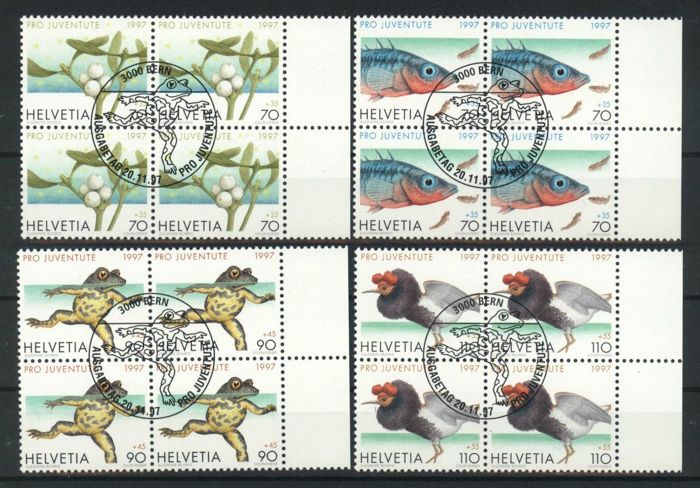 Tutti i francobolli: 1997, Pro Juventute, Viererblöcke, ET – Usato da Willisau venduto da Vollstempel