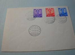 Brief 1936, Satz Pro Patria, Vordatiert 7.X.36, Zch Hottinge