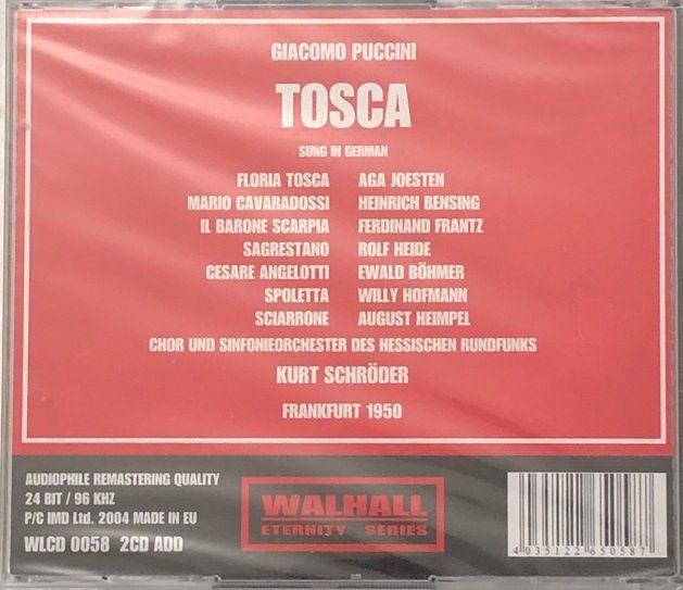 CD: Puccini - Tosca (1950, Kurt Schröder) – Nuovo e nell'imballaggio originale da Grüningen venduto da azulamarillo 1
