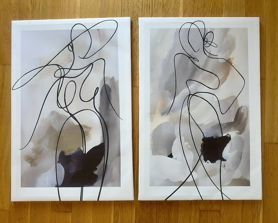Tele & Cornici: Lot de 2 tableaux abstraits modernes – Usato da Neuchâtel venduto da mag_q9gh