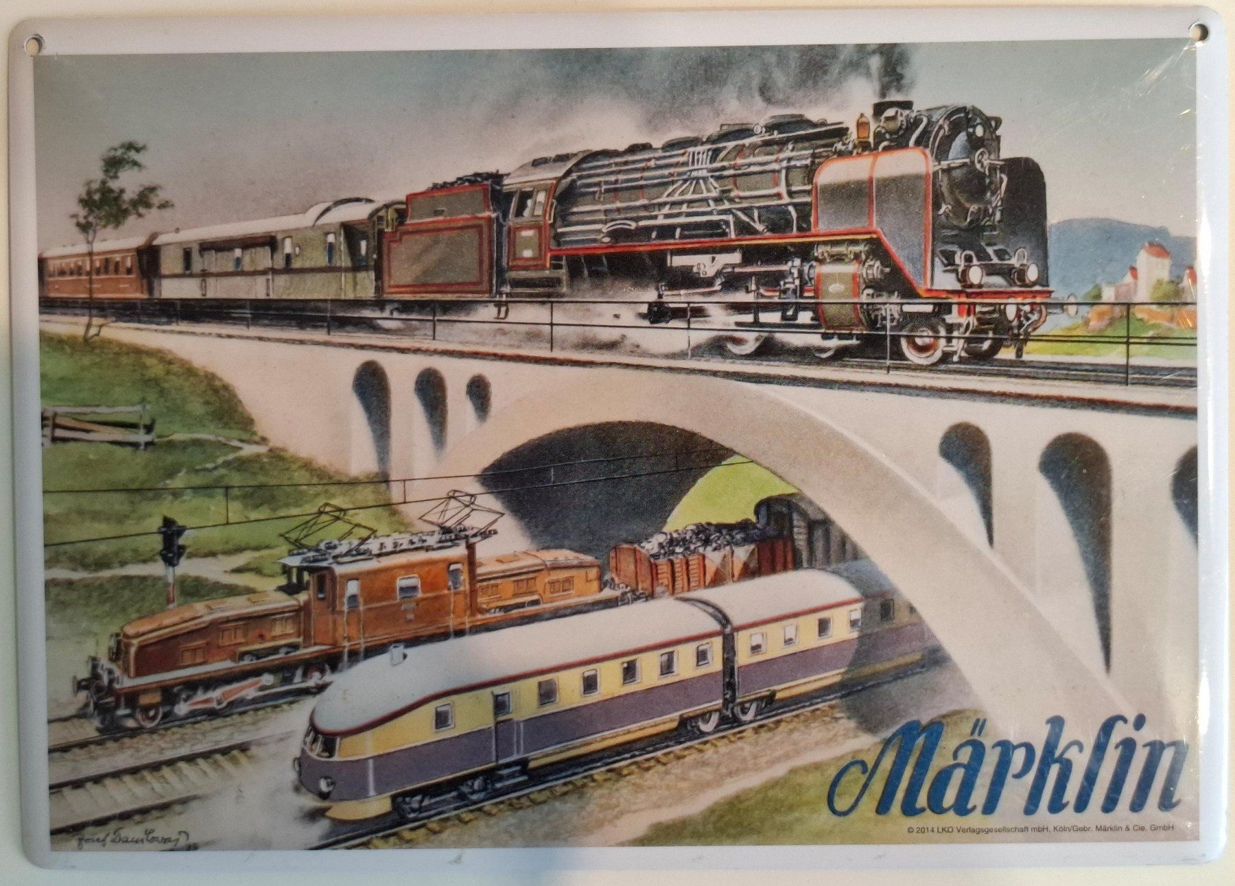 Insegne: 4 Blechschilder Eisenbahn Nostalgie-Look, sehr schön! – Usato da Alpnach Dorf venduto da Dekon20 4