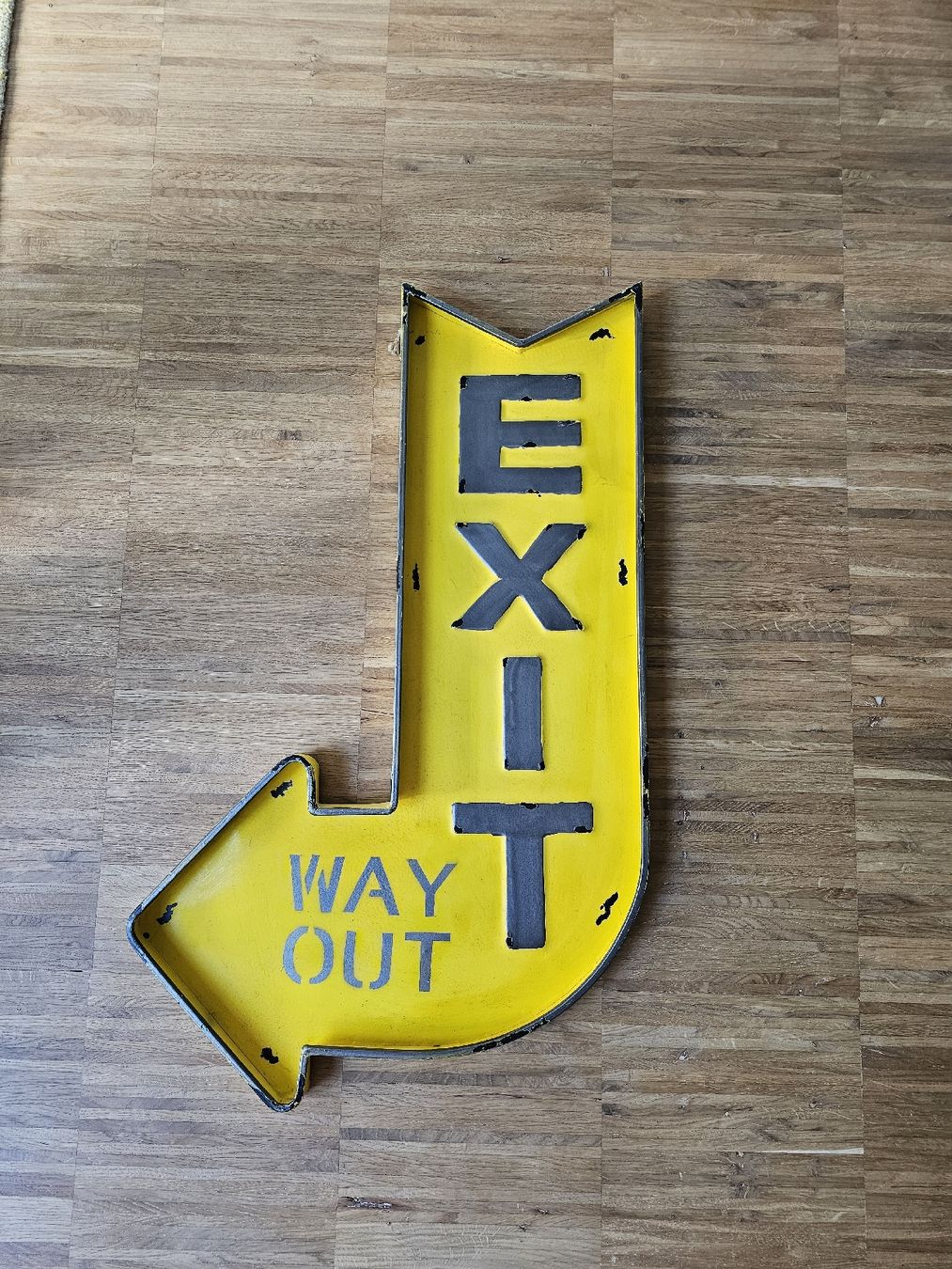 Insegne: Retro Exit-Schild, Metall, gelb/schwarz, Top Deko! – Usato da Zürich venduto da Mioriza