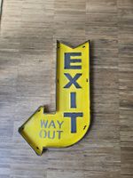 Retro Exit-Schild, Metall, gelb/schwarz, Top Deko!