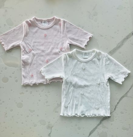 Lot de 2 t-shirts Zara Fille 6-7 ans (122cm) 