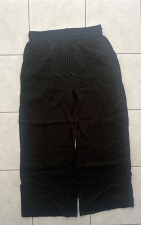 Hose mit Leinenoptik, Grösse L, schwarz