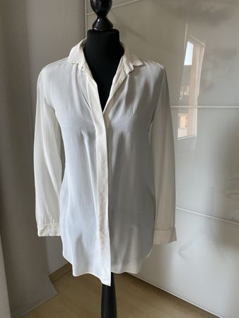 Massimo Dutti Seidenbluse, Gr. 34, Weiss, ungetragen !